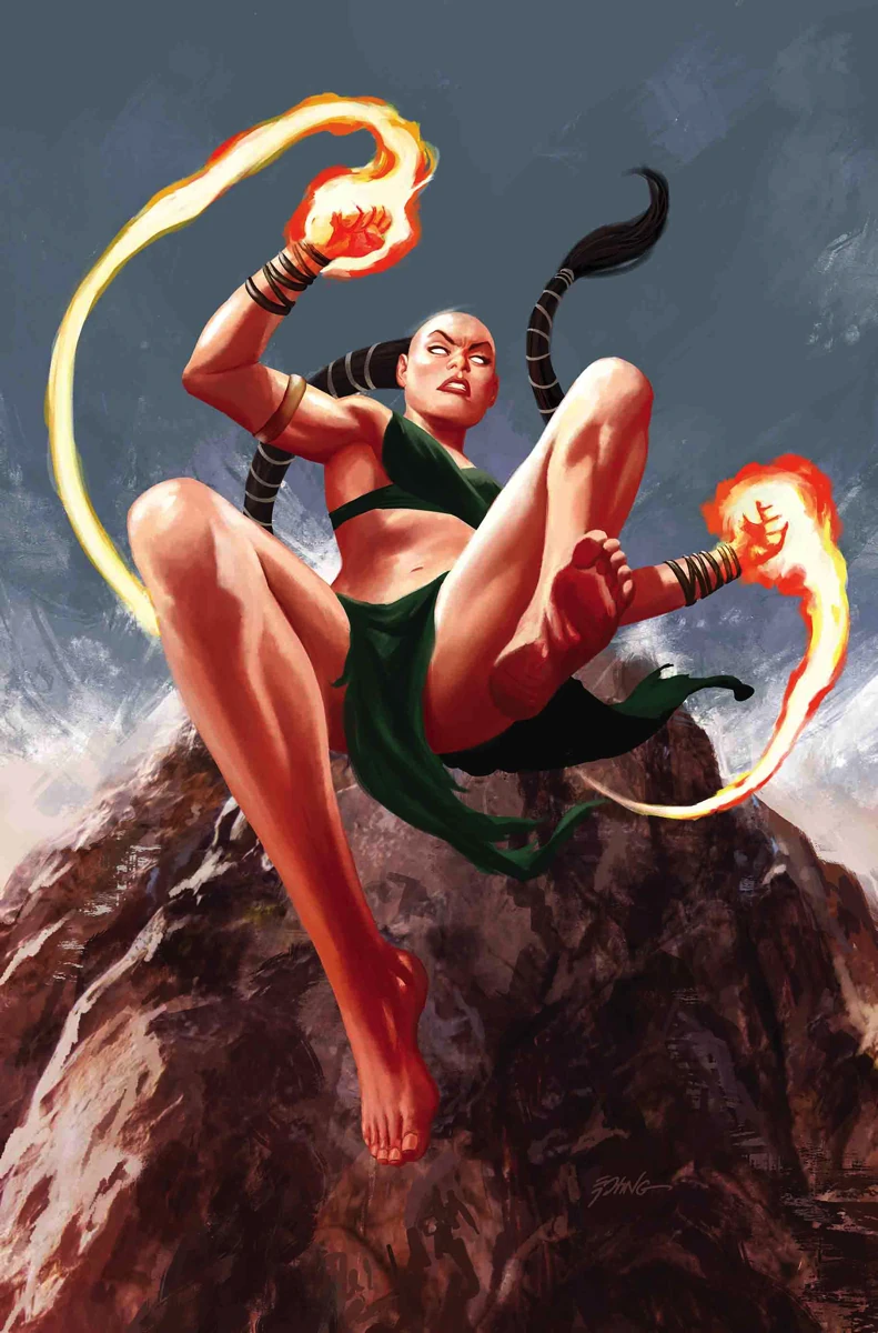 Fan Fei leaps into the fray on Steve Epting's cover to Avengers Vol. 8 #13 "The Girl Who Punched The Dragon" (2019), Marvel Comics