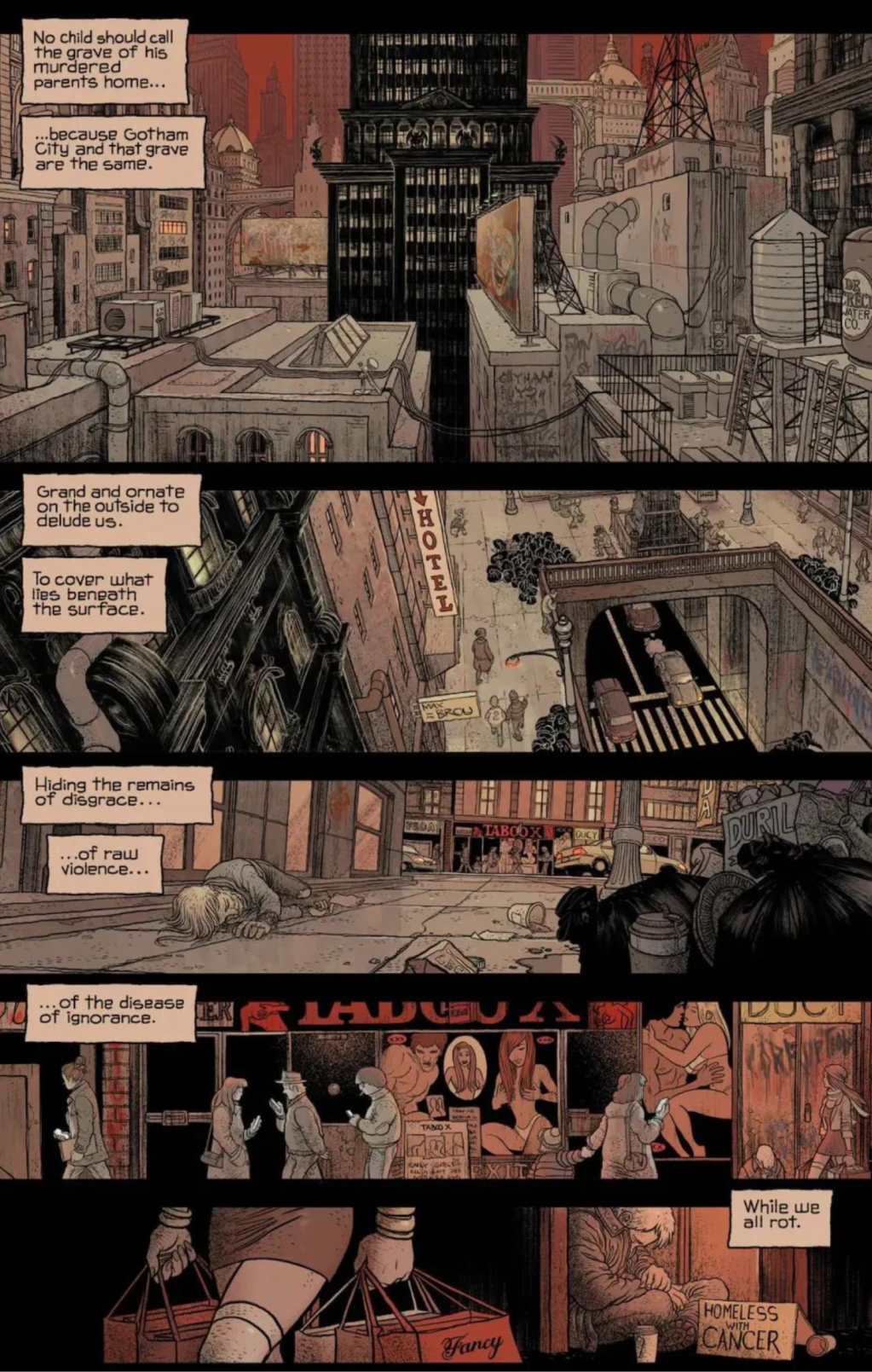 Batman Gargoyle of Gotham Book One (2023), DC. Words by Rafael Grampa. Art by Rafael Grampa. Colors by Matheus Lopes.
