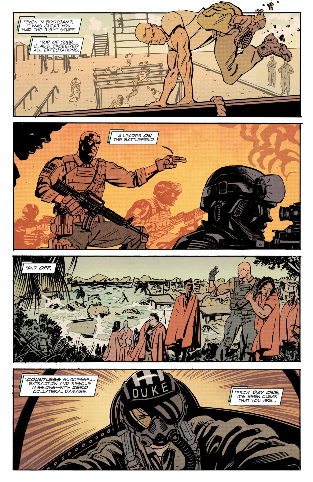 Duke Vol. 1 Issue # 1 (2023), Image Comics. Words by Joshua Williamson. Art by Tom Reilly and Jordie Bellaire.
