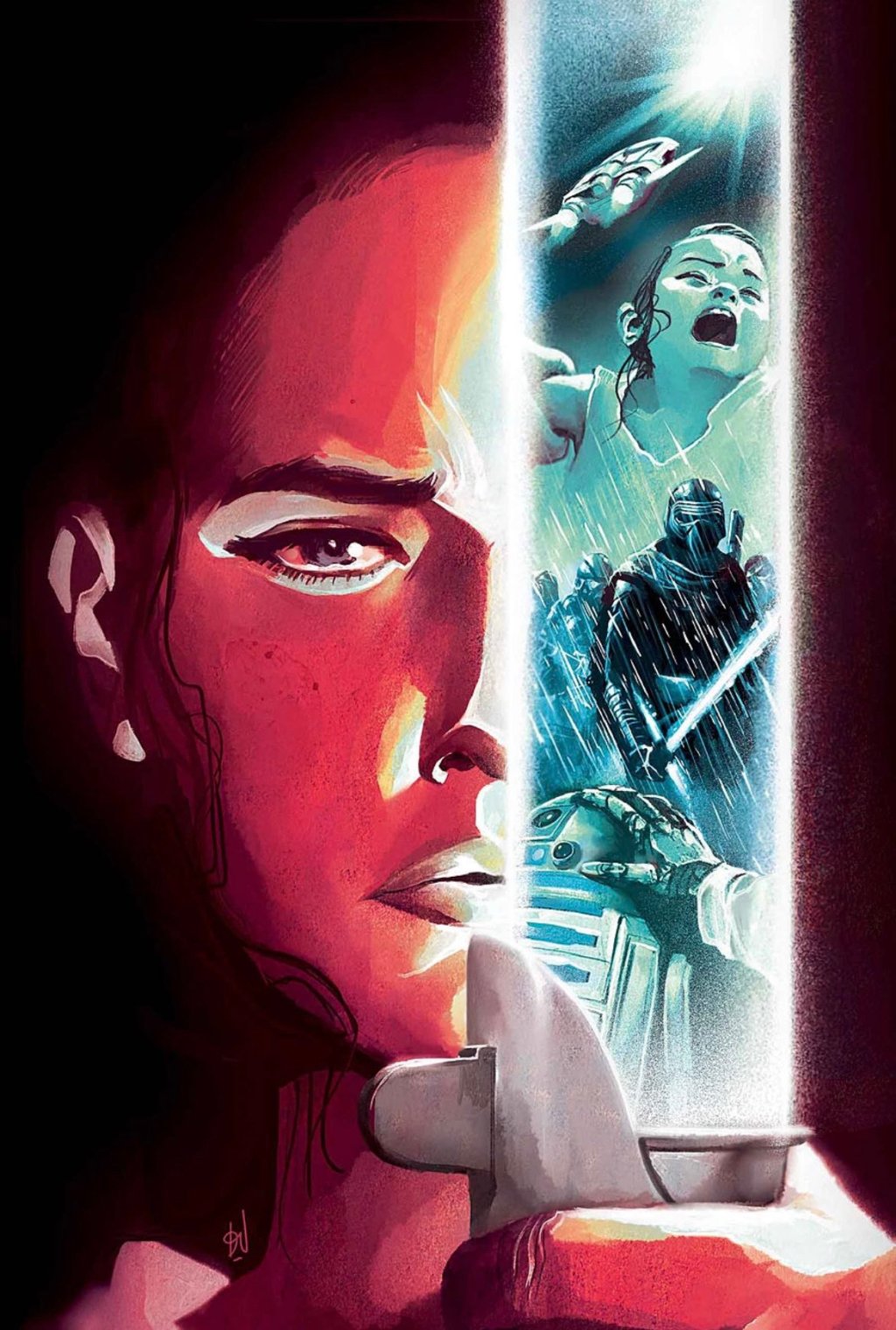 Rey confronta seu passado na capa de Mike Del Mundo para Star Wars: The Force Awakens Adaptation Vol. 1#4 (2016), Quadrinhos da Marvel