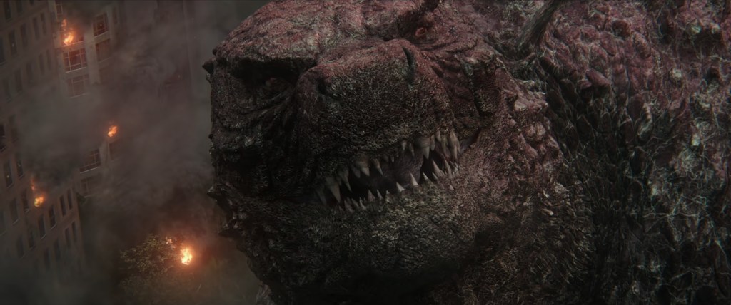 Godzilla notices Kong saving his life in Godzilla vs. Kong (2021), Legendary Pictures