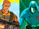 Duke Vol. 1 Issue # 1 (2023), Image Comics. Words by Joshua Williamson. Art by Tom Reilly and Jordie Bellaire. / Cobra Commander Vol. 1 Issue #1 (2024), Image Comics. Words by Joshua Williamson. Art by Andrea Milana and Annalisa Leoni.