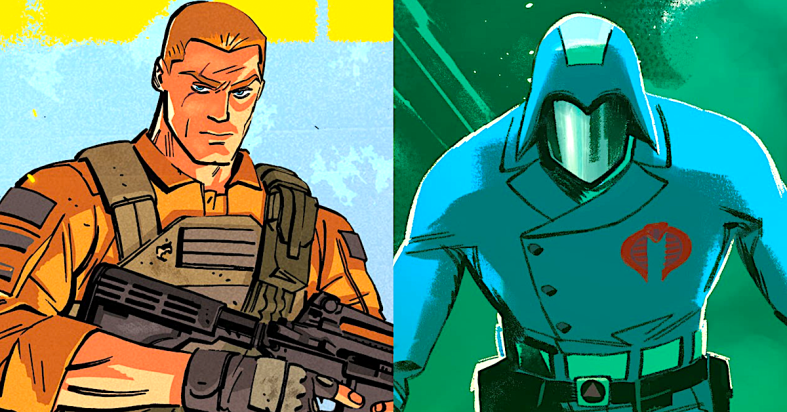 Duke Vol. 1 Issue # 1 (2023), Image Comics. Words by Joshua Williamson. Art by Tom Reilly and Jordie Bellaire. / Cobra Commander Vol. 1 Issue #1 (2024), Image Comics. Words by Joshua Williamson. Art by Andrea Milana and Annalisa Leoni.