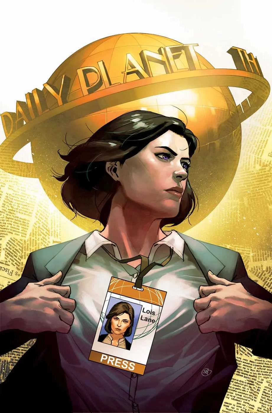 Lois Lane faz uma pose familiar na capa variante de Yasmine Putri para Lois Lane Vol. 2#7 “Inimigo do Povo, Parte Sete” (2020), DC