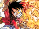 Luffy readies his Gomu Gomu no Red Hawk on Eiichiro Oda's cover to One Piece Volume 65 "To Zero" (2012), Shueisha