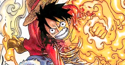 Luffy readies his Gomu Gomu no Red Hawk on Eiichiro Oda's cover to One Piece Volume 65 "To Zero" (2012), Shueisha