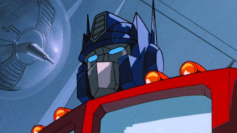 Optimus Prime (Peter Cullen) faces Megatron (Frank Welker) in Transformers: The Movie (1986), Marvel Productions