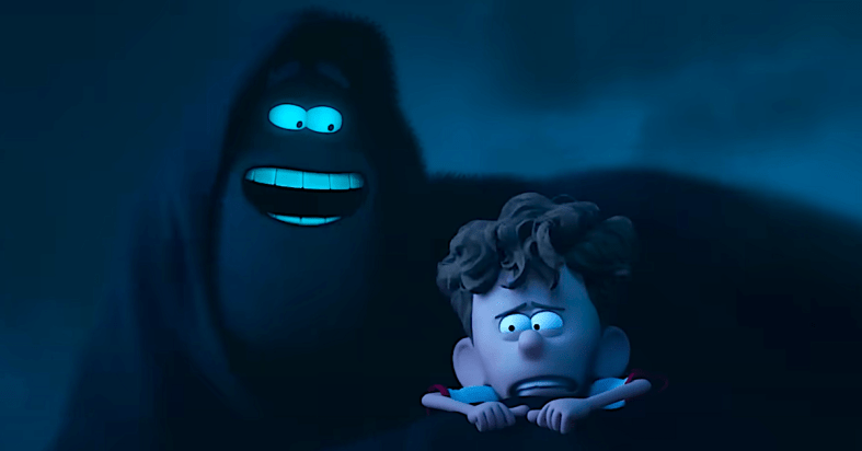 Orion (Jacob Tremblay) and Dark (Paul Walter Hauser) in Orion and the Dark (2024), DreamWorks Animation