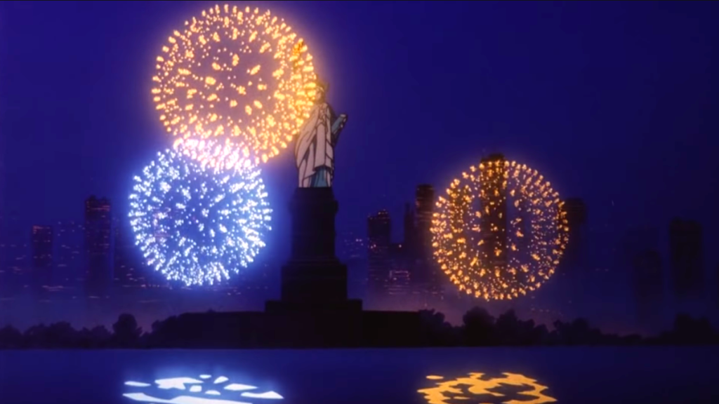 Fireworks go off around the Statue of Liberty in GI Joe: The Movie's intro (1987), Hasbro