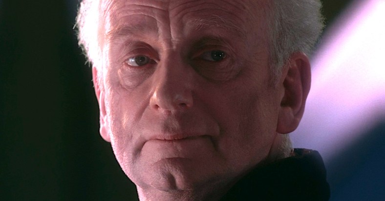 Supreme Chancellor Sheev Palpatine (Ian McDiarmid) implies the Jedi cannot help Anakin Skywalker (Hayden Christensen) in Star Wars Episode III: Revenge of the Sith (2005), Lucasfilm Ltd.