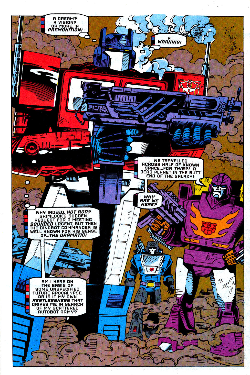 Transformers: Generation 2 Vol. 1 Issue #1 "War Without End" (1993), Marvel Comics. Words by Simon Furman. Art by Derek Yaniger, Marie Severin, and Yancey Labat.