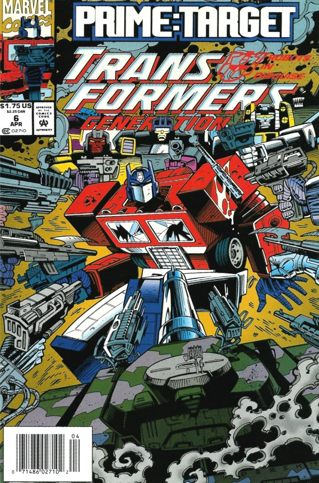 Transformers Generation 2 Vol. 1 Issue #6 "The Gathering Darkness" (1994), Marvel Comics. Words by Simon Furman. Art by Manny Galan, Jim Amash, and Sarra Mossoff.