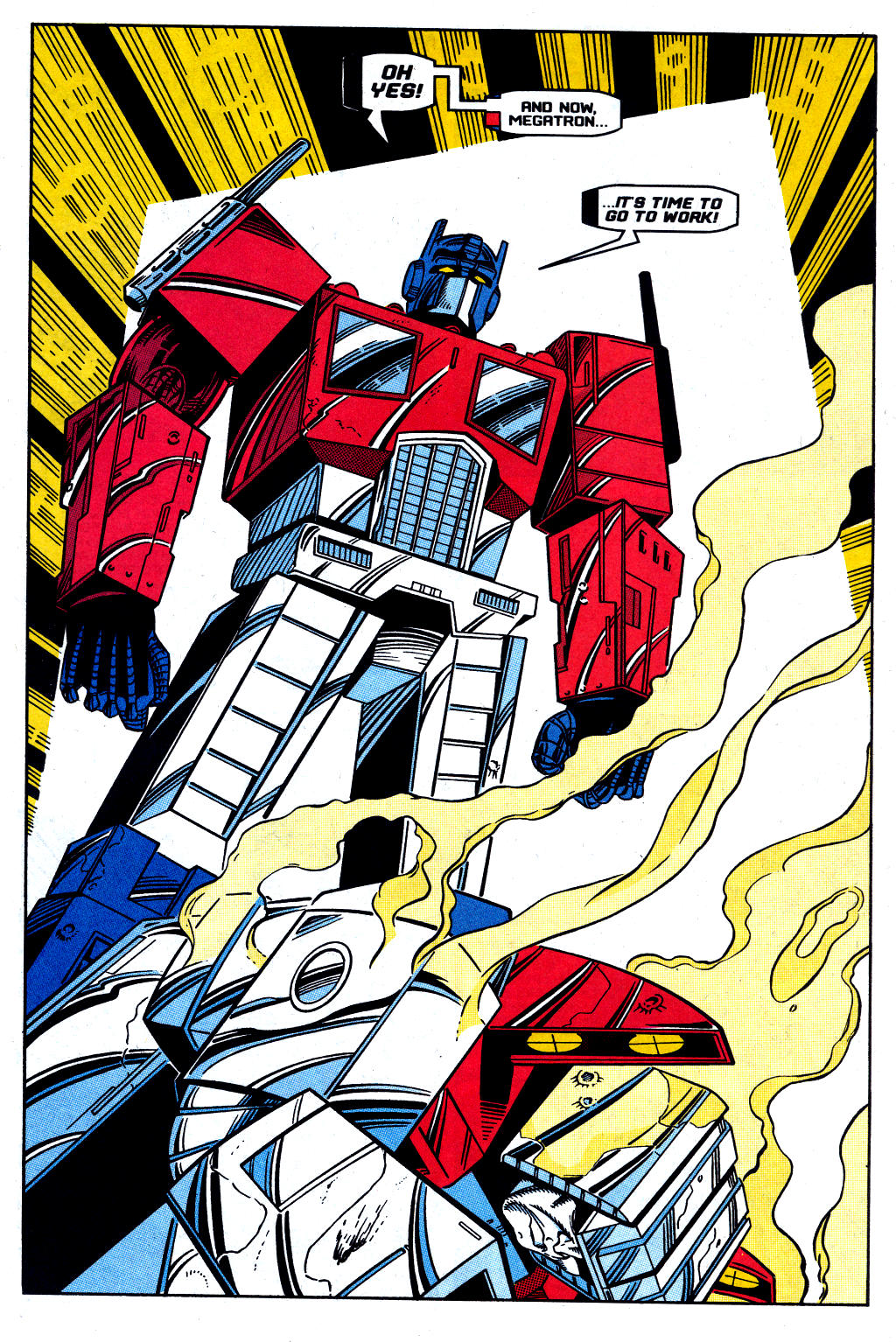 Transformers: Generation 2 Vol.1 Issue #12 "A Rage in Heaven! Book One: Judgment" (1994), Marvel Comics. Words by Simon Furman. Art by Manny Galan, Geoff Senior, Jim Amash, and Sarra Mossoff