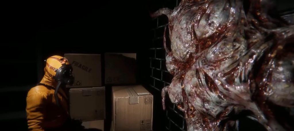 An exterminator comes across a curious biological mass in Infestation: Origins (2023), Nightmare Forge Games