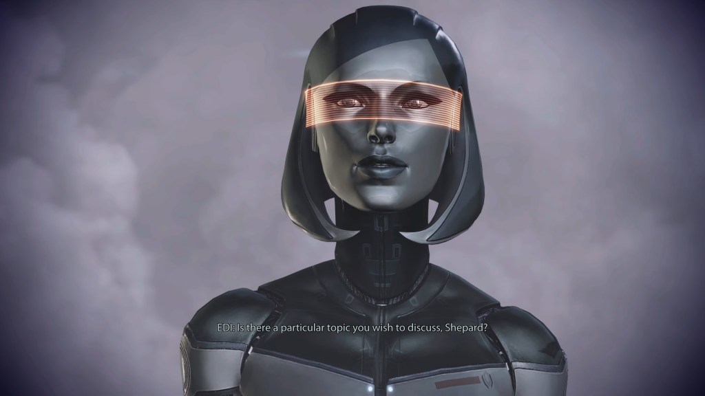 EDI (Tricia Helfer) unveils her new form in Mass Effect 3 (2012), Bioware