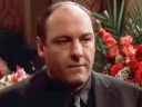 Tony (James Gandolfini) attends the funeral of his grandfather Thomas Giglione Sr. (N/A) in The Sopranos Season 2 Episode 6 "The Happy Wanderer" (2000), HBO