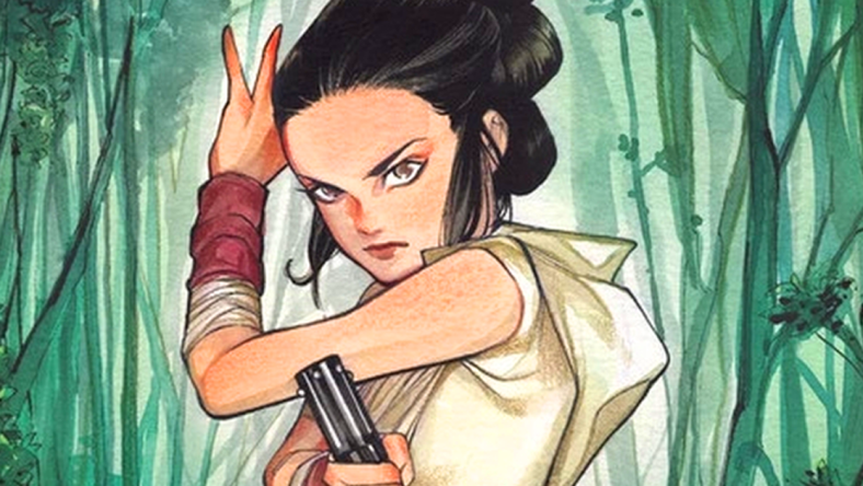 Rey readies herself for a fight on Peach Momoko's variant cover to Star Wars Adventures Vol. 1 (2020), IDW Publishing