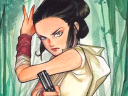 Rey readies herself for a fight on Peach Momoko's variant cover to Star Wars Adventures Vol. 1 (2020), IDW Publishing