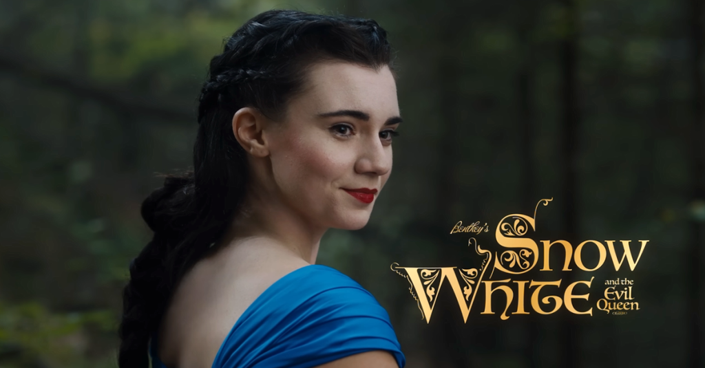 Snow White (Brett Cooper) and the title card for the upcoming "Snow White and the Evil Queen" (2024), Bentkey