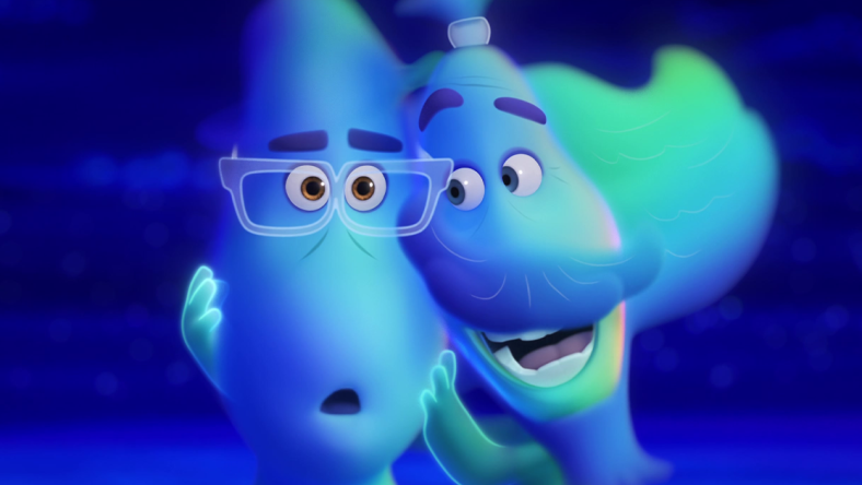 Moonwind (Graham Norton) tries to teach Joe (Jamie Foxx) how to relax in Soul (2020), Disney/Pixar