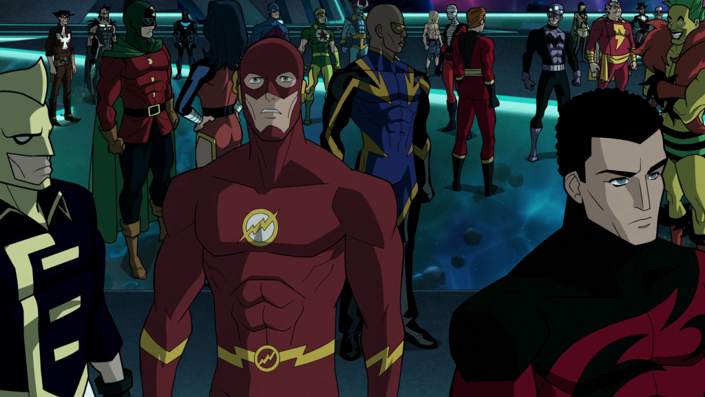 The Flash (Matt Bomer) is recruited to help stop the impending crisis in Justice League: Crisis on Infinite Earths - Part One (2024), Warner Bros. Animation