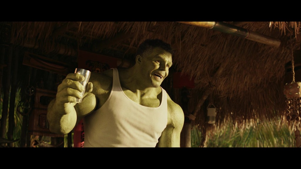 Bruce Banner (Mark Ruffalo) teaches his cousin Jen (Tatiana Maslany) how to make a Hulk-strength margarita in She-Hulk: Attorney at Law Season 1 Episode 1 "A Normal Amount of Rage" (2022), Marvel Entertainment