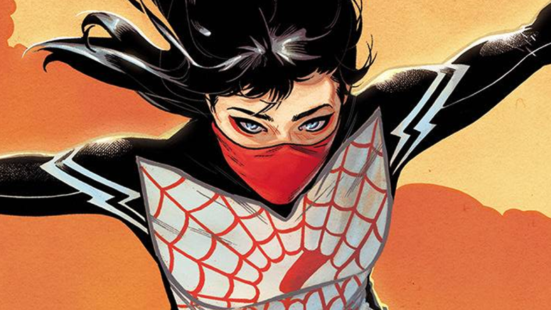 Silk swings into action on Elena Casagrande's Women of Marvel variant cover to Silk Vol. 5 #1 "The Midnight Monster" (2023), Marvel Comics