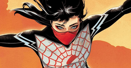 Silk swings into action on Elena Casagrande's Women of Marvel variant cover to Silk Vol. 5 #1 "The Midnight Monster" (2023), Marvel Comics