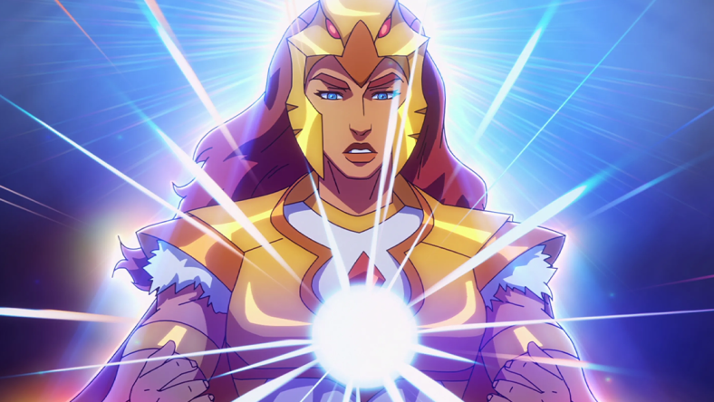 Teela (Melissa Benoit) unleashes her Sorceress form in Masters of the Universe: Revolution. Cr. COURTESY OF NETFLIX © 2023