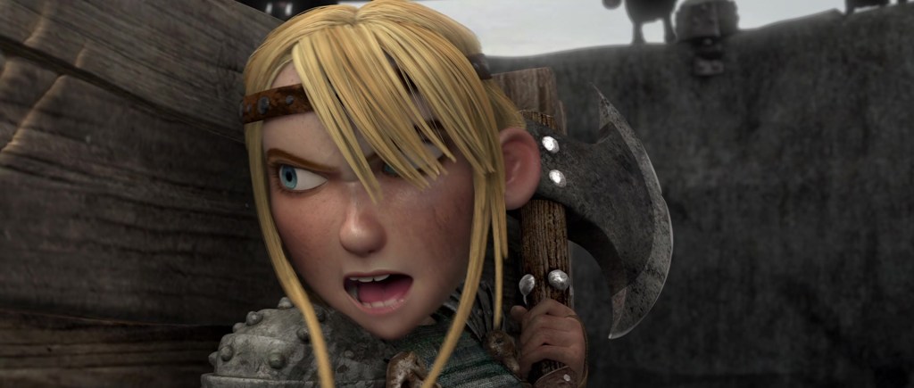 Astrid (America Ferrera) gets in some combat training in How to Train Your Dragon (201), Dreamworks