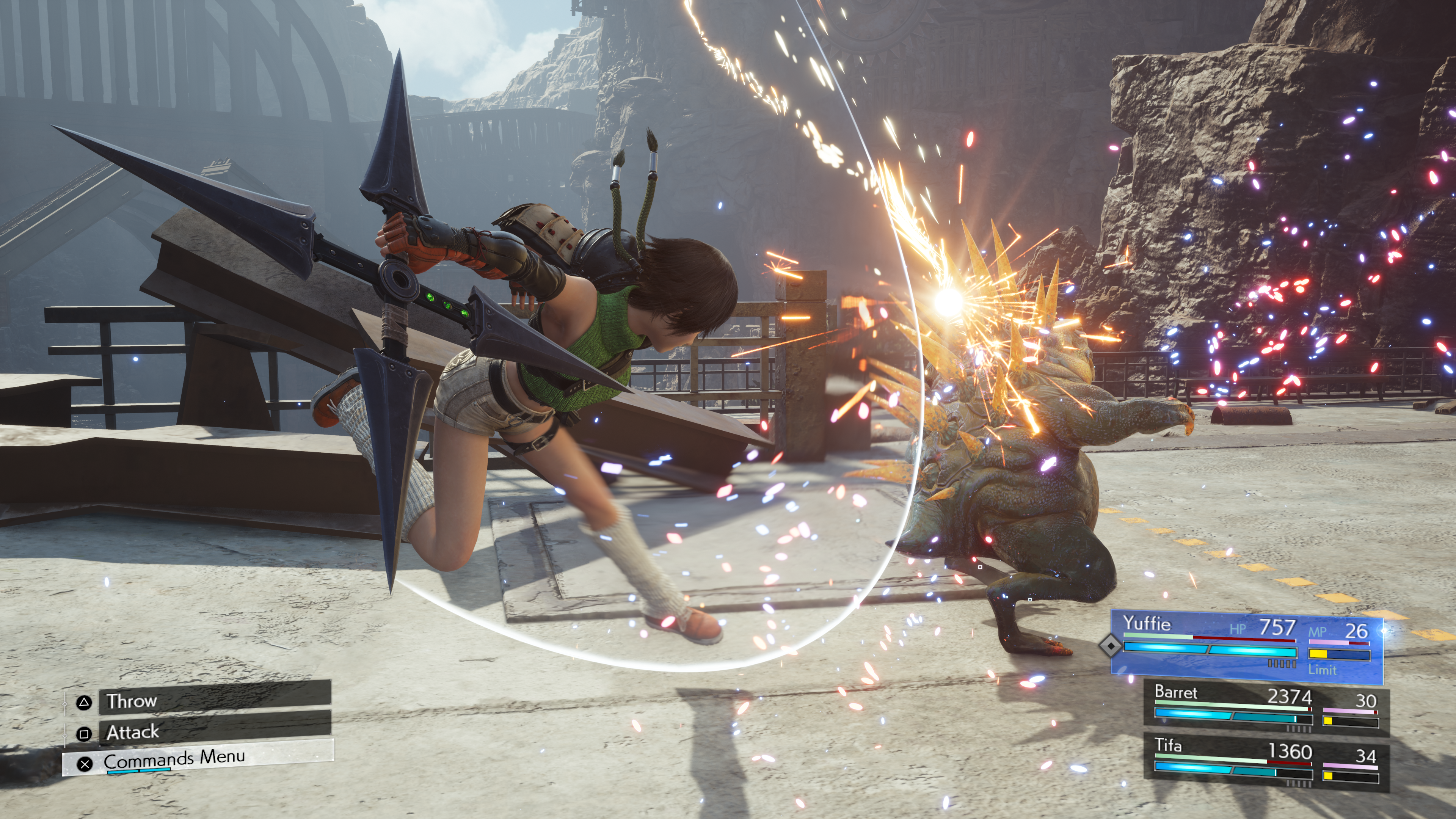 Yuffie (Yumi Kakazu) lets loose her ninjitsu in Final Fantasy VII Rebirth (2023), Square Enix