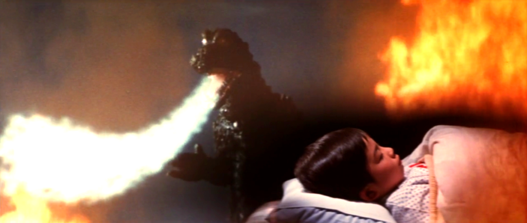 Godzilla breathing fire