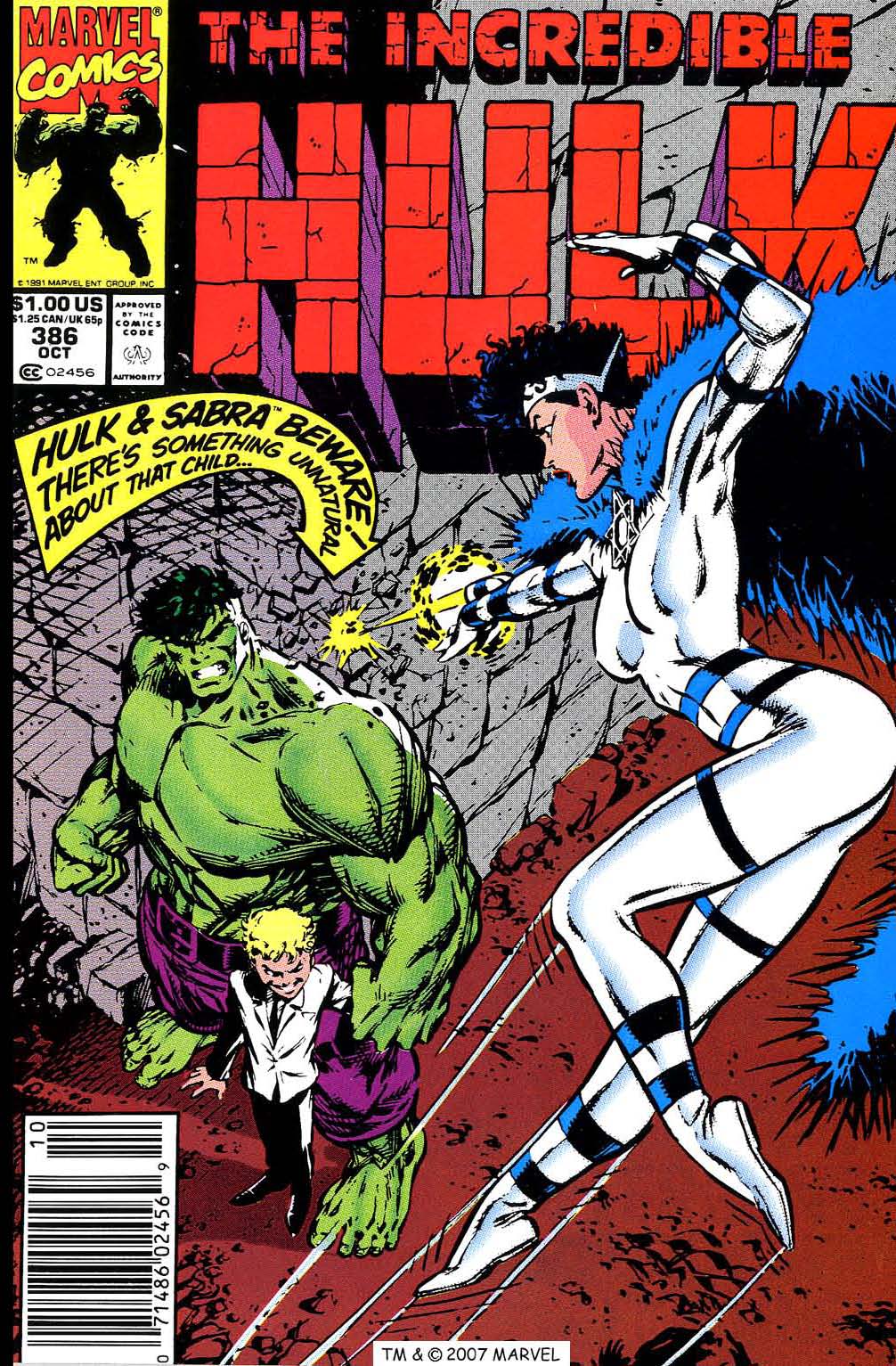 The Incredible Hulk Vol. 1 Issue #386 "Little Hitler" (1991), Marvel Comics. Words by Peter David. Art by Dale Keown, Mark Farmer, and Glynis Oliver.