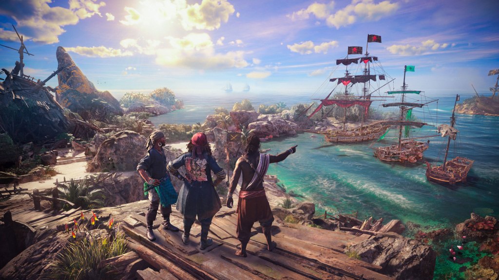 Players look out on their ships, deciding their next adventure in Skull and Bones (2024), Ubisoft