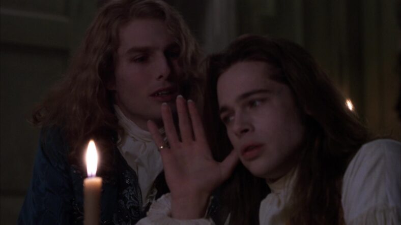 Tom Cruise as Lestat de Lioncourt and Brad Pitt as Louis de Pointe du Lac in Interview with the Vampire (1994), Warner Bros. Pictures