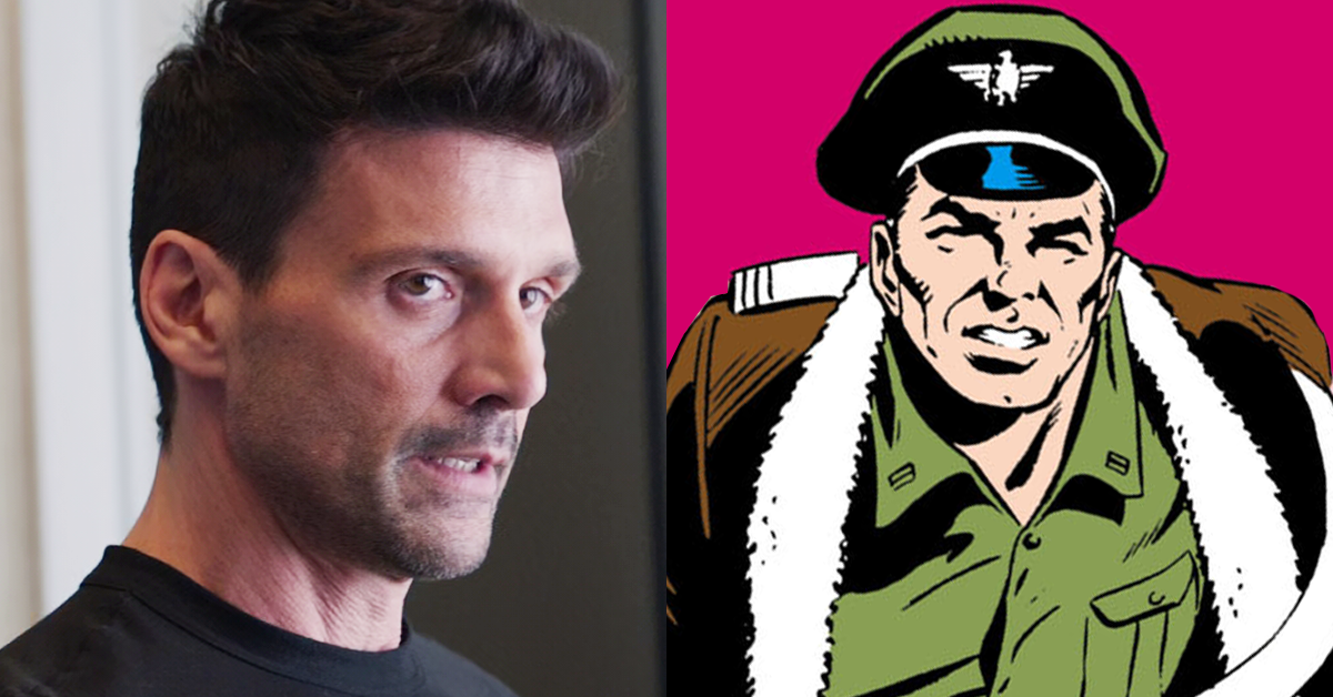 Brock Rumlow (Frank Grillo) taunts Steve Rogers (Chris Evans) in Captain America: The Winter Solider (2014), Marvel Entertainment / Rick Flag Sr. is ready to teach his men some respect in Secret Origins Vol. 2 #14 ""The Secret Origin of the Suicide Squad" (1987), DC. Words by John Ostrander, art by Luke McDonnell, Dave Hunt, Carl Gafford, and Albert DeGuzman.