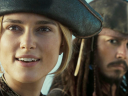 Elizabeth Swann (Keira Knightley) is open to any alternative to Captain Jack Sparrow's (Johnny Depp) plan in Pirates of the Caribbean: Dead Man's Chest (2006) via Blu-ray