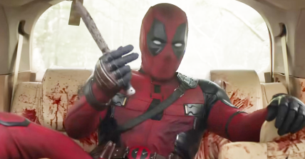 Deadpool (Ryan Reynolds) shows that he means business in Deadpool & Wolverine (2024), Marvel Entertainment