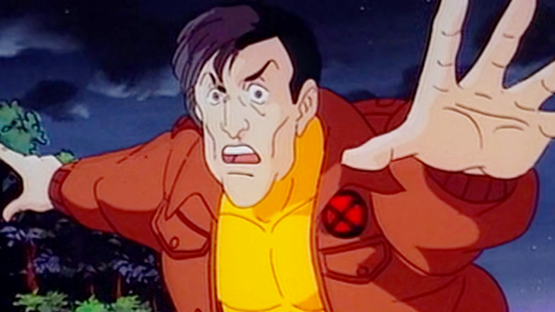 Morph (Ron Rubin) warns his teammates of an incoming Sentinel strike in X-Men: The Animated Series Season 1 Episode 1 "Night of the Sentinels, Part One" (1992), Marvel Entertainment