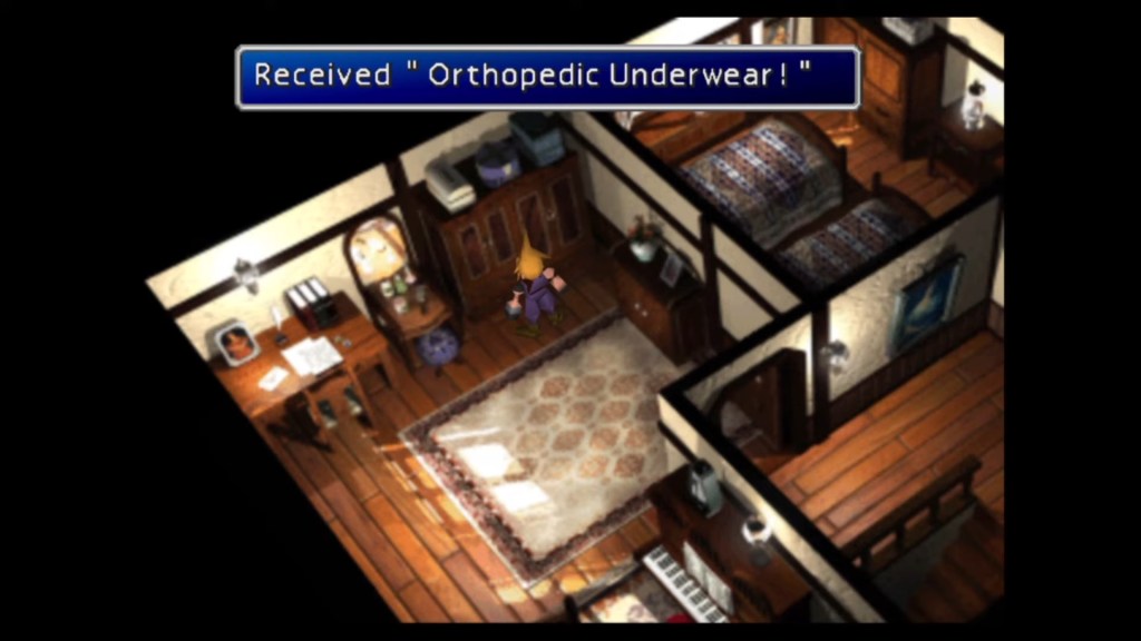 Cloud finds a prize in Final Fantasy 7 (1997), Square