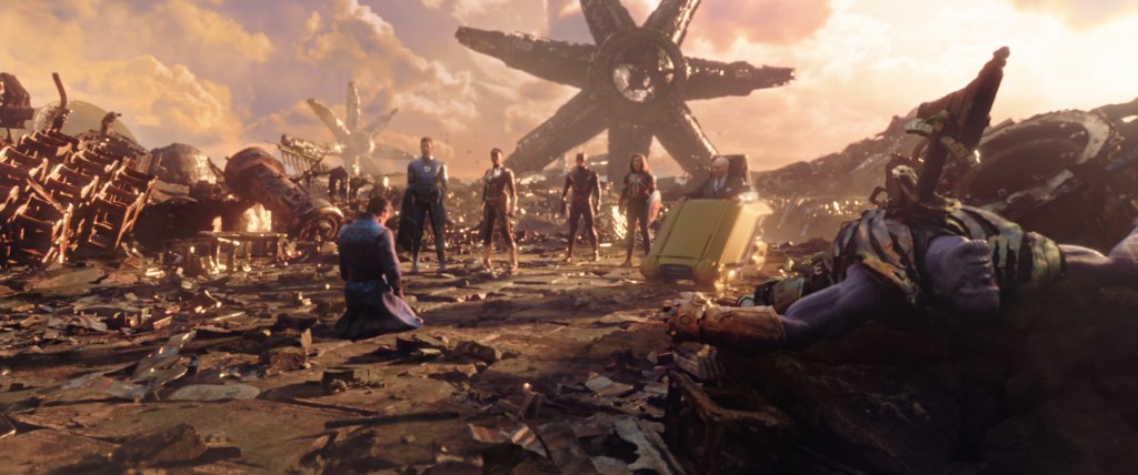 The Illuminati prepare to deal with Doctor Strange (Benedict Cumberbatch) following their victory over Thanos (Josh Brolin) in Doctor Strange in the Multiverse of Madness (2022), Marvel Entertainment