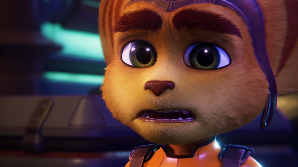 Ratchet (James Arnold Taylor) is dismayed to find Clank (David Kaye) in pieces in Ratchet & Clank: Rift Apart (2021), Sony Interactive Entertainment