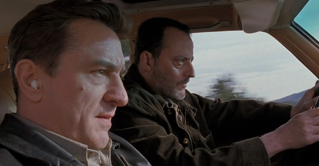 Sam (Robert De Niro) and Vincent (Jean Reno) chase down their target in Ronin (1998), United Artists