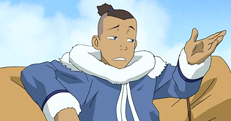 Sokka (Jack DeSena) explains to Katara (Mae Whitman) his belief that women are meant for sewing and cooking in Avatar: The Last Airbender Season 1 Episode 4 "The Warriors of Kyoshi" (2005), Nickelodeon