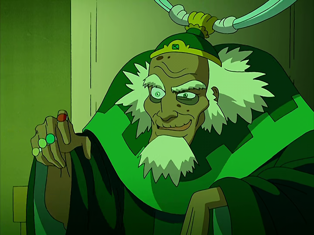 King Bumi (Andre Sogiluzzo) orders a feast for his guests in Avatar: The Last Airbender Season 1 Episode 5 "The King of Omashu" (2005), Nickelodeon