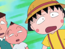 Momoko (Tarako), Shigeru (Tomoko Naka), and Kimio (Chafurin) are shocked by a new neighbor's boldness in Chibi Maruko-chan Episode 972 "A Wild Boy of the Neighbor Town/Mom's Treasure" (2021), Nippon Animation