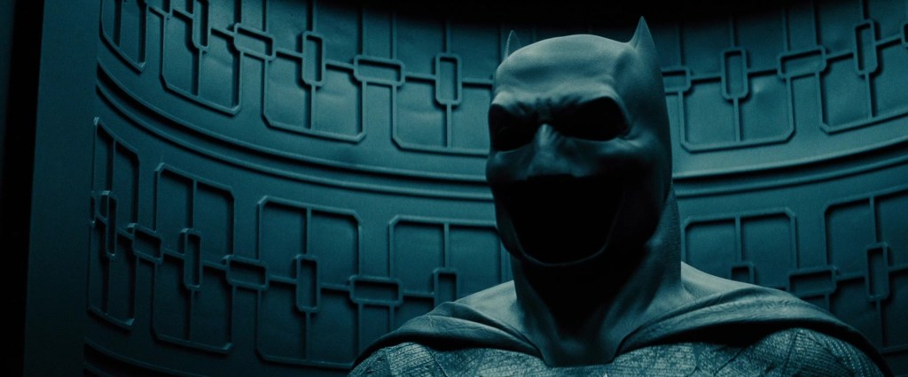 Bruce Wayne (Ben Affleck) prepares to don his cowl in Batman v Superman: Dawn of Justice: Ultimate Edition (2016), Warner Bros. Pictures