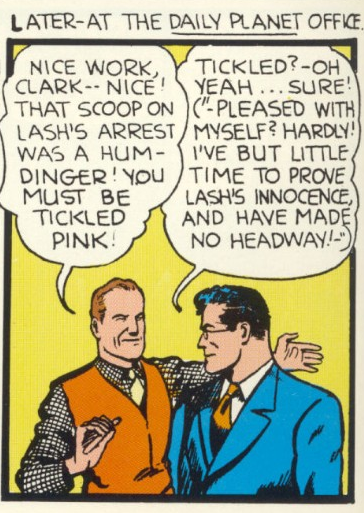 Perry White makes his comic book debut in Superman Vol. 1 #7 "The Three Kingpins of Crime" (1940), DC. Words by Jerry Siegel, art by Joe Shuster and Wayne Boring.