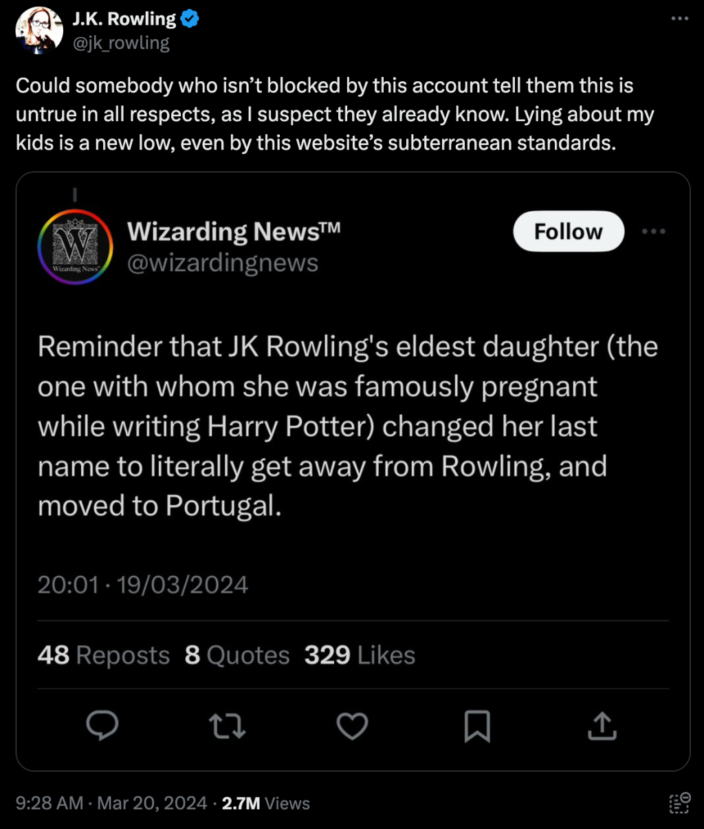 J.K. Rowling (@jk_rowling) on X