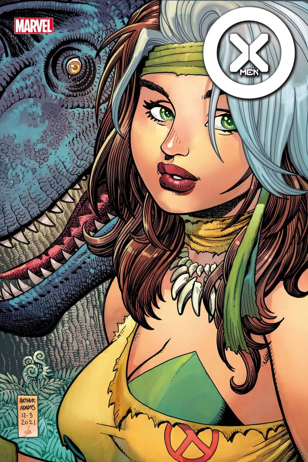 Rogue rocks her Savage Land outfit on Art Adams' variant cover to X-Men Vol. 6 #14 (2022), Marvel Comics